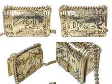 Load image into Gallery viewer, CHANEL シャネル ボーイシャネル チェーンショルダーバッグ 25cm グラフィティ 28番台 773 レザー ゴールド 美品 中古 64743