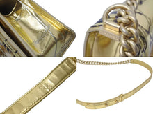 Load image into Gallery viewer, CHANEL シャネル ボーイシャネル チェーンショルダーバッグ 25cm グラフィティ 28番台 773 レザー ゴールド 美品 中古 64743