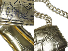 Load image into Gallery viewer, CHANEL シャネル ボーイシャネル チェーンショルダーバッグ 25cm グラフィティ 28番台 773 レザー ゴールド 美品 中古 64743