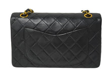画像をギャラリービューアに読み込む, CHANEL シャネル Wフラップチェーンショルダーバッグ マトラッセ 0番台 ラムスキン ブラック ゴールド 美品 中古 64758