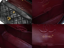 画像をギャラリービューアに読み込む, CHANEL シャネル Wフラップチェーンショルダーバッグ マトラッセ 0番台 ラムスキン ブラック ゴールド 美品 中古 64758