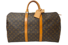 画像をギャラリービューアに読み込む, LOUIS VUITTON ルイヴィトン モノグラム キーポル50 ボストンバッグ M41416 ブラウン 旅行バッグ ゴールド金具 良品 中古 64763