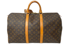 画像をギャラリービューアに読み込む, LOUIS VUITTON ルイヴィトン モノグラム キーポル50 ボストンバッグ M41416 ブラウン 旅行バッグ ゴールド金具 良品 中古 64763