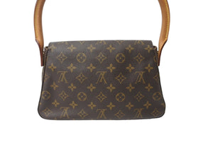 LOUIS VUITTON ルイヴィトン モノグラム ミニルーピング ワンショルダーバッグ ブラウン ロゴ 鞄 肩掛け M51147 美品 中古 64764