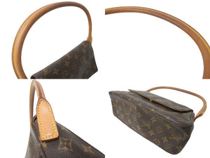 LOUIS VUITTON ルイヴィトン モノグラム ミニルーピング ワンショルダーバッグ ブラウン ロゴ 鞄 肩掛け M51147 美品 中古 64764