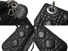 Load image into Gallery viewer, 極美品 Christian Dior クリスチャンディオール レディディオール ミニ ハンドバッグ 旧型 ラムスキン ブラック 中古 64772