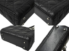 Load image into Gallery viewer, 極美品 Christian Dior クリスチャンディオール レディディオール ミニ ハンドバッグ 旧型 ラムスキン ブラック 中古 64772