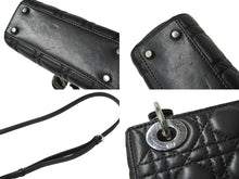 Load image into Gallery viewer, 極美品 Christian Dior クリスチャンディオール レディディオール ミニ ハンドバッグ 旧型 ラムスキン ブラック 中古 64772