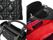 Load image into Gallery viewer, 極美品 Christian Dior クリスチャンディオール レディディオール ミニ ハンドバッグ 旧型 ラムスキン ブラック 中古 64772