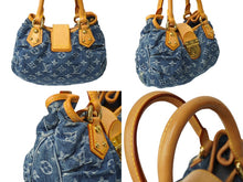 画像をギャラリービューアに読み込む, LOUIS VUITTON ルイヴィトン モノグラムデニム プリ―ティ ハンドバッグ ブルー M95020 ミニバッグ ロゴ 青 美品 中古 64776