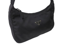 Load image into Gallery viewer, 極美品 PRADA プラダ ホーボー ハンドバッグ MV515 トライアングルロゴ ブラック ナイロン シルバー金具 中古 64780