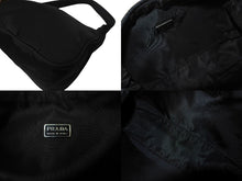Load image into Gallery viewer, 極美品 PRADA プラダ ホーボー ハンドバッグ MV515 トライアングルロゴ ブラック ナイロン シルバー金具 中古 64780