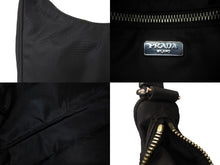 Load image into Gallery viewer, PRADA プラダ ハンドバッグ ホーボー MV515 トライアングルロゴ ブラック ナイロン シルバー金具 美品 中古 64781