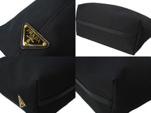 Load image into Gallery viewer, PRADA プラダ トートバッグ ロゴ ジャガード 1BG158 UCWF0002 00 キャンバス レザー ブラック 美品 中古 64783