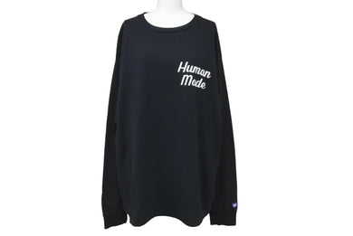 HUMANMADE ヒューマンメイド フラミンゴ ロゴ ロングスリーブ Tシャツ コットン ブラック ピンク 美品 中古 64818
