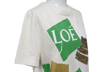 Load image into Gallery viewer, LOEWE ロエベ 半袖Ｔシャツ トップス クールネック ロゴプリント S540Y22X06 ベージュ グリーン ゴールド サイズS 良品 中古 64820