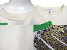 画像をギャラリービューアに読み込む, LOEWE ロエベ 半袖Ｔシャツ トップス クールネック ロゴプリント S540Y22X06 ベージュ グリーン ゴールド サイズS 良品 中古 64820