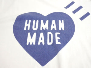 HUMAN MADE ヒューマン メイド トップス 半袖Ｔシャツ クールネック オーバサイズ ハートロゴ 丸首 ホワイト ネイビー 2XL 中古 64823