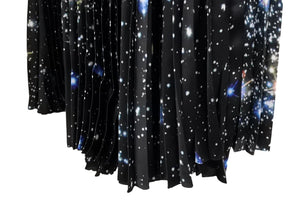 SACAI サカイプリーツ NASA スカート ひざ丈スカート ロング マキシ 星空 宇宙柄 スペース プラネット ブラック サイズ1 美品 中古 64826