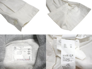 sacai サカイ パーカー 20SS サイズ3 ドッキング シャツ グレー ホワイト コットン SCM-026 良品 中古 64838