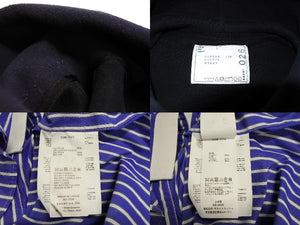 sacai サカイ パーカー 20SS サイズ3 ドッキング シャツ ネイビー ブルー ホワイト コットン SCM-026 美品 中古 64840