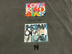 JUUN J Tops Short Sleeve T-shirt Cool Neck Round Neck Colorful Back Print Gray Black JC3442P823 M Used 64842