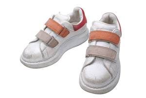 Alexander McQueen Kids Sneakers Velcro Size 30L White Pink Orange Good Used 64848