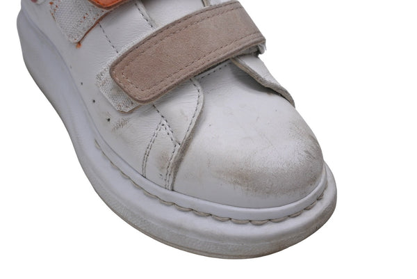 Alexander McQueen Kids Sneakers Velcro Size 30L White Pink Orange Good Used 64848