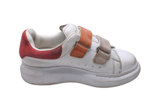 Alexander McQueen Kids Sneakers Velcro Size 30L White Pink Orange Good Used 64848