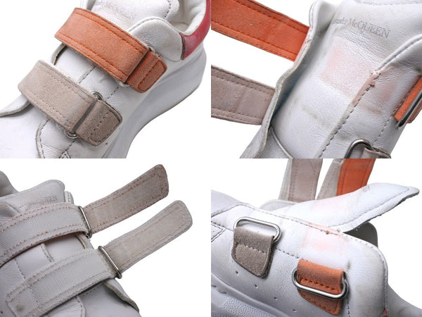 Alexander McQueen Kids Sneakers Velcro Size 30L White Pink Orange Good Used 64848