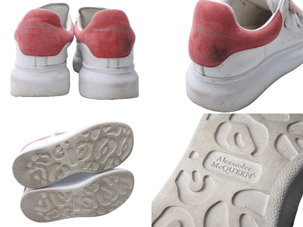 Alexander McQueen Kids Sneakers Velcro Size 30L White Pink Orange Good Used 64848