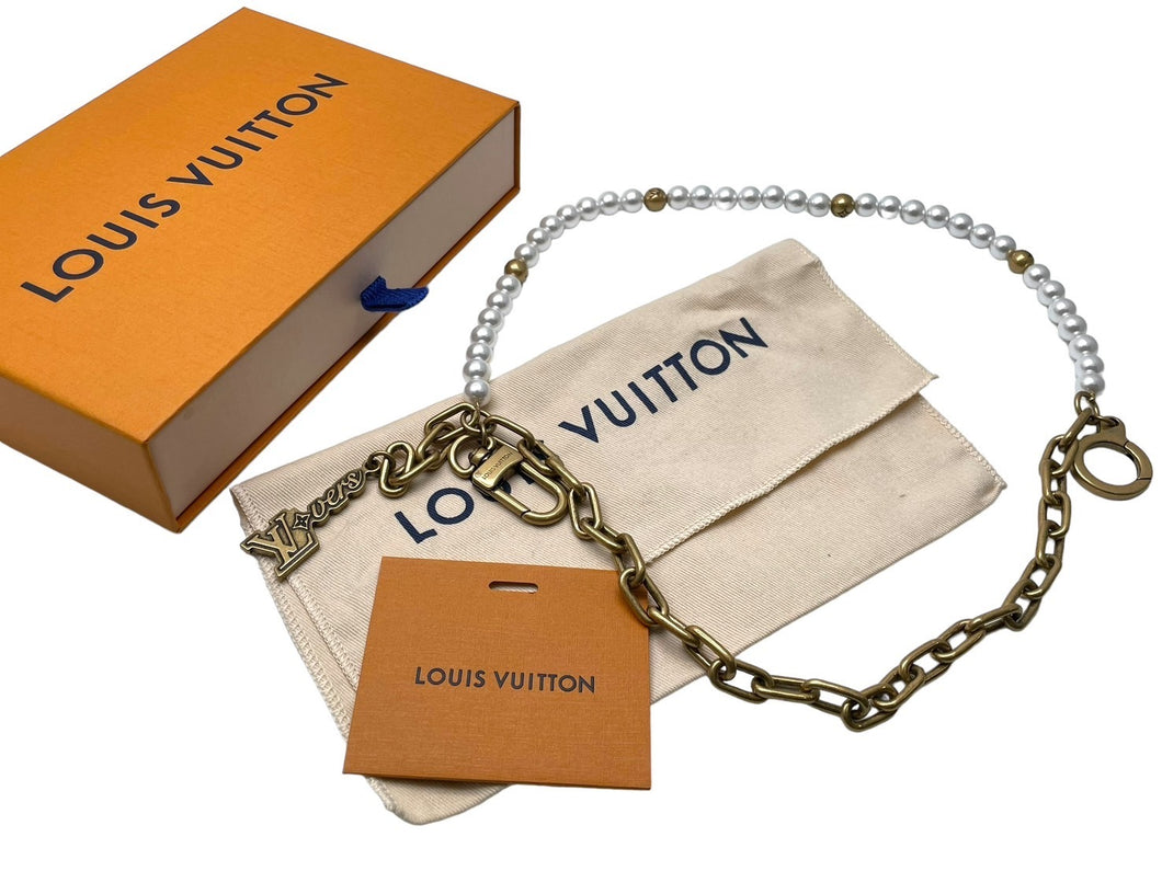 新品同様 LouisVuitton ルイヴィトン ウォレットチェーン チェインベルトパールバッグチャーム M01689 グラスパール GP 中古  64860 – Casanova Vintage