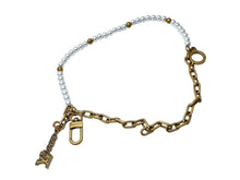 Load image into Gallery viewer, 新品同様 LouisVuitton ルイヴィトン ウォレットチェーン チェインベルトパールバッグチャーム M01689 グラスパール GP 中古 64860