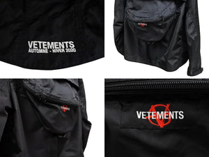 VETEMENTS ヴェトモン ナイロンジャケット マウンテンジャケット アウター ウエストバック UAH20JA823 ブラック サイズS 良品 中古 64862