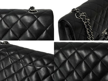 画像をギャラリービューアに読み込む, 極美品 CHANEL シャネル チェーンショルダーバッグ マトラッセ25 Wフラップラップ ブラックシルバー 11番台 中古 64874