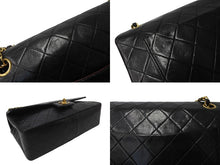 画像をギャラリービューアに読み込む, CHANEL シャネル マトラッセ シングルフラップ ジップ付き 1番台 ラムスキン ブラック ゴールド金具 美品 中古 64878
