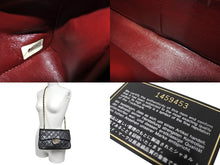 画像をギャラリービューアに読み込む, CHANEL シャネル チェーンショルダーバッグ Wフラップ マトラッセ 23cm ココマーク ラムスキン 1番台 ブラック ゴールド金具 美品 中古 64879