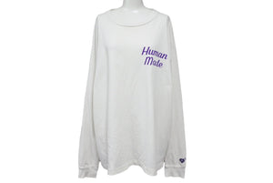 HUMAN MADE ヒューマンメイド 長袖Ｔシャツ トップス ロンT ロングスリーブ フラミンゴ ロゴ ホワイト パープル グリーン XXL 中古 64819