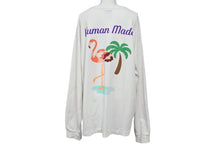 Load image into Gallery viewer, HUMAN MADE ヒューマンメイド 長袖Ｔシャツ トップス ロンT ロングスリーブ フラミンゴ ロゴ ホワイト パープル グリーン XXL 中古 64819