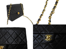 画像をギャラリービューアに読み込む, CHANEL シャネル ミニマトラッセ20 チェーンショルダーバッグ 1番台 ラムスキン ブラック ゴールド金具 美品 中古 64891