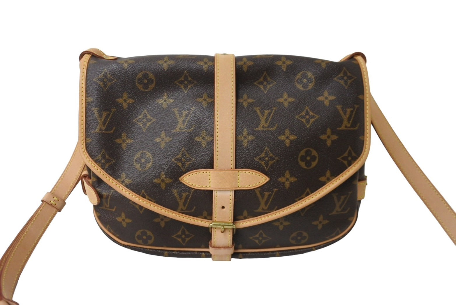 極美品 LOUIS VUITTON ルイヴィトン ソミュール30 ショルダーバッグ ブラウン モノグラム ロゴ 斜めがけ M42256 中古  64895 – Casanova Vintage