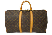 画像をギャラリービューアに読み込む, LOUISVUITTON ルイヴィトン キーポル50 ボストンバッグ M41426 PVCコーティングキャンバス ブラウン 美品 中古 64897