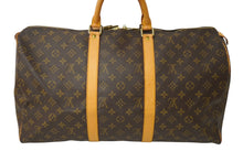 画像をギャラリービューアに読み込む, LOUISVUITTON ルイヴィトン キーポル50 ボストンバッグ M41426 PVCコーティングキャンバス ブラウン 美品 中古 64897