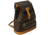画像をギャラリービューアに読み込む, LOUIS VUITTON ルイヴィトン モノグラム モンスリMM バックパック M51136 ブラウン リュック 美品 中古 64898