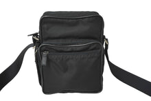 Load image into Gallery viewer, PRADA プラダ ミニメッセンジャー ショルダーバッグ トライアングルロゴ ナイロン ブラック シルバー金具 美品 中古 64902