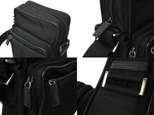 Load image into Gallery viewer, PRADA プラダ ミニメッセンジャー ショルダーバッグ トライアングルロゴ ナイロン ブラック シルバー金具 美品 中古 64902