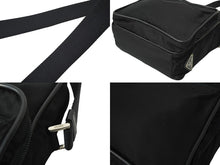 Load image into Gallery viewer, PRADA プラダ ミニメッセンジャー ショルダーバッグ トライアングルロゴ ナイロン ブラック シルバー金具 美品 中古 64902