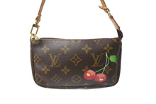 Load image into Gallery viewer, LOUIS VUITTON ルイヴィトン ポシェット アクセソワール アクセサリーポーチ 村上隆 M95008 モノグラム チェリー ブラウン 美品 中古 64910