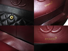 画像をギャラリービューアに読み込む, 極美品 CHANEL シャネル チェーンショルダーバッグ マトラッセ25 ラムスキン Wフラップラップ ブラックゴールド 6番台 中古 64911