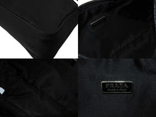 Load image into Gallery viewer, 極美品 PRADA プラダ ハンドバッグ ホーボー ショルダーバッグ ミニバックMV515 三角プレート ナイロン ブラック 中古 64912